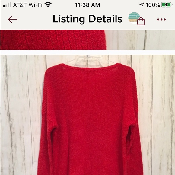 Two by two VC Red sweater layered over black shirt - Picture 7 of 7